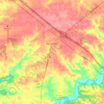 Pleasant View topographic map, elevation, terrain