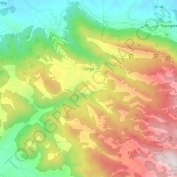 Gorga topographic map, elevation, terrain