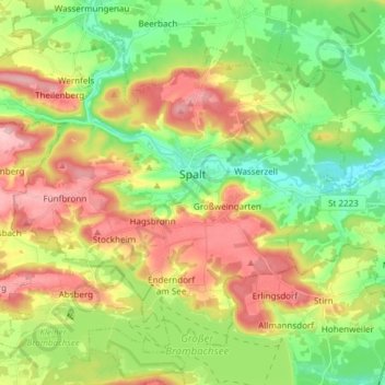 Spalt topographic map, elevation, terrain