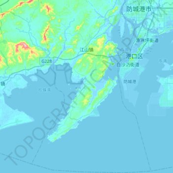 Jiangshan Township topographic map, elevation, terrain
