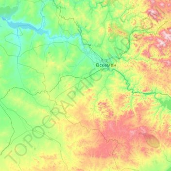 Ulan District topographic map, elevation, terrain