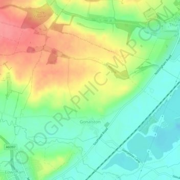 Gonalston CP topographic map, elevation, terrain