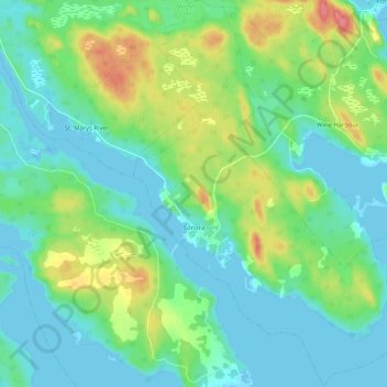 Sonora topographic map, elevation, terrain