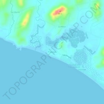 Popoyo topographic map, elevation, terrain