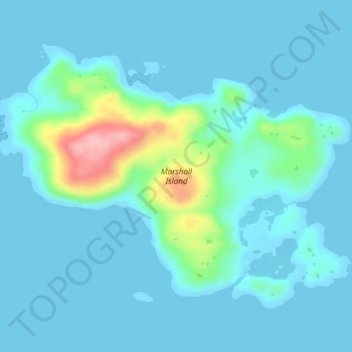 Marshall Island topographic map, elevation, terrain