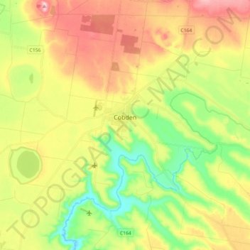 Cobden topographic map, elevation, terrain