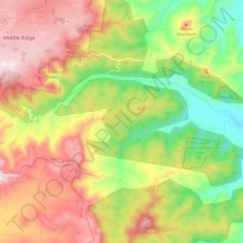 Upper Flagstone topographic map, elevation, terrain