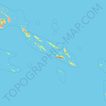 Solomon Islands topographic map, elevation, terrain