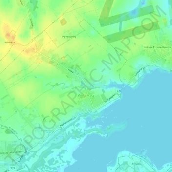 Wisła Mała topographic map, elevation, terrain