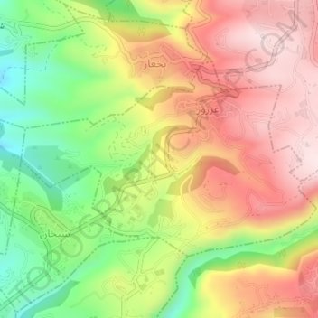 Gharzouz topographic map, elevation, terrain