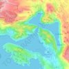 Bay of Kotor topographic map, elevation, terrain