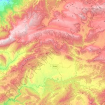 Tizi N'Isly topographic map, elevation, terrain