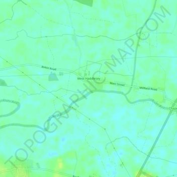 West Haddlesey topographic map, elevation, terrain