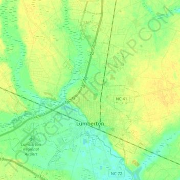 Lumberton topographic map, elevation, terrain
