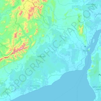 Tanah Bumbu topographic map, elevation, terrain