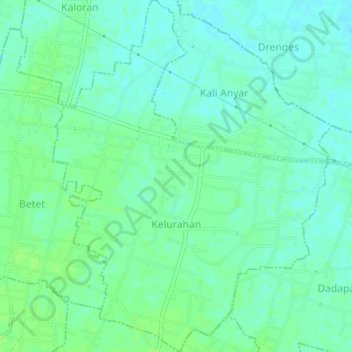 Kelurahan topographic map, elevation, terrain