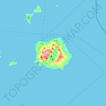 Municipality of Nisyros topographic map, elevation, terrain