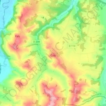 Cuq topographic map, elevation, terrain