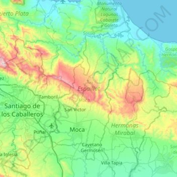 Espaillat topographic map, elevation, terrain