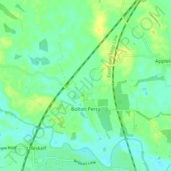 Bolton Percy topographic map, elevation, terrain