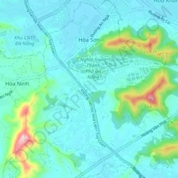 Xã Hòa Sơn topographic map, elevation, terrain