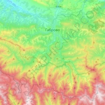 Gabrovo topographic map, elevation, terrain