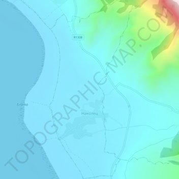 Nakolec topographic map, elevation, terrain