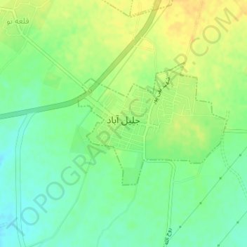 Jalilabad topographic map, elevation, terrain