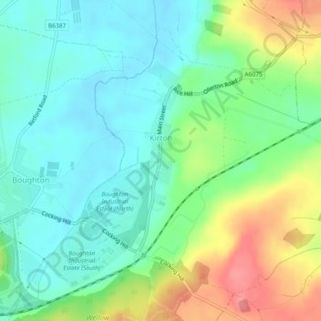 Kirton CP topographic map, elevation, terrain