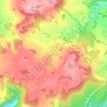 Wallroth topographic map, elevation, terrain