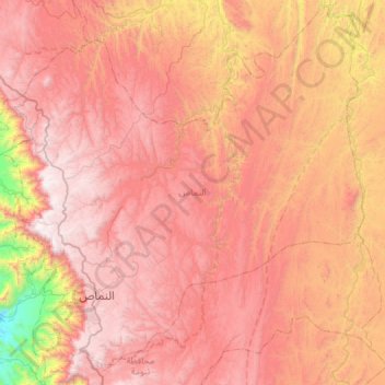 An Nimas topographic map, elevation, terrain