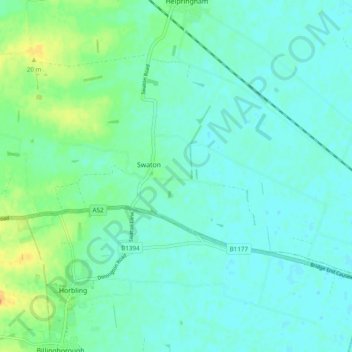 Swaton topographic map, elevation, terrain