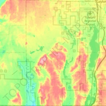 Hayes Township topographic map, elevation, terrain