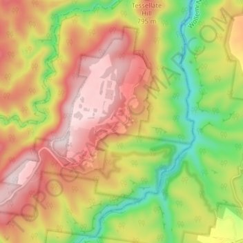 Mount Irvine topographic map, elevation, terrain