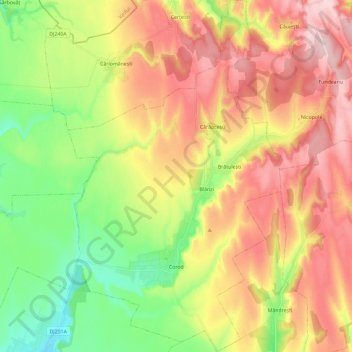 Corod topographic map, elevation, terrain