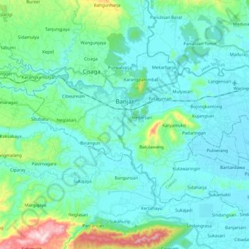 Banjar topographic map, elevation, terrain