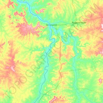 Amarante topographic map, elevation, terrain