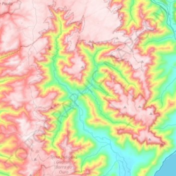 Barra do Ouro topographic map, elevation, terrain