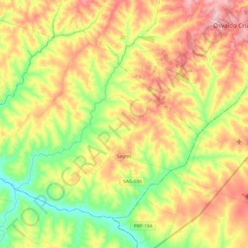 Sagres topographic map, elevation, terrain