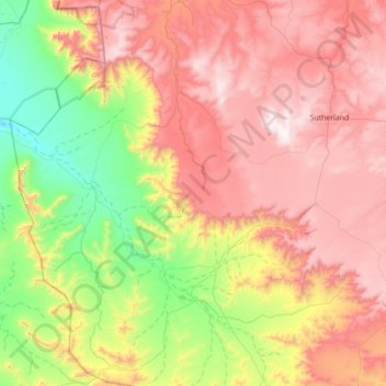 Karoo Hoogland Ward 4 topographic map, elevation, terrain