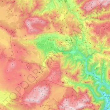 Prozor-Rama municipality topographic map, elevation, terrain