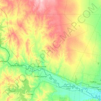 Starr County topographic map, elevation, terrain