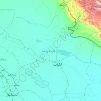 Wasit Governorate topographic map, elevation, terrain