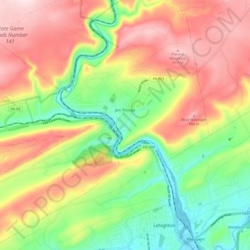 Jim Thorpe topographic map, elevation, terrain