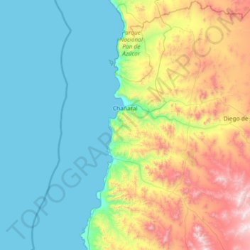 Chañaral topographic map, elevation, terrain