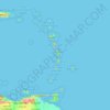 Lesser Antilles topographic map, elevation, terrain