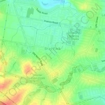 Bray Park topographic map, elevation, terrain