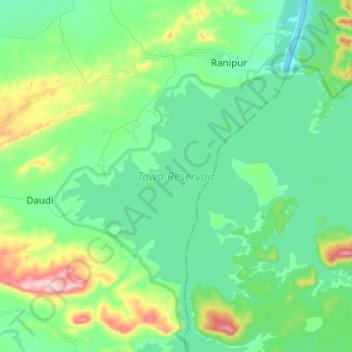 Tawa Reservoir topographic map, elevation, terrain