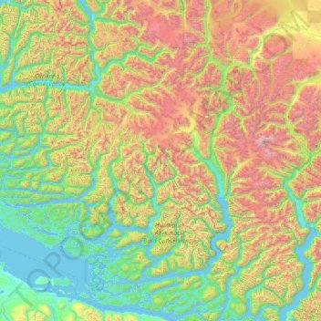 Area A (Seymour Inlet/Knight Inlet) topographic map, elevation, terrain