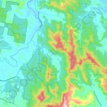 Cedar Creek topographic map, elevation, terrain